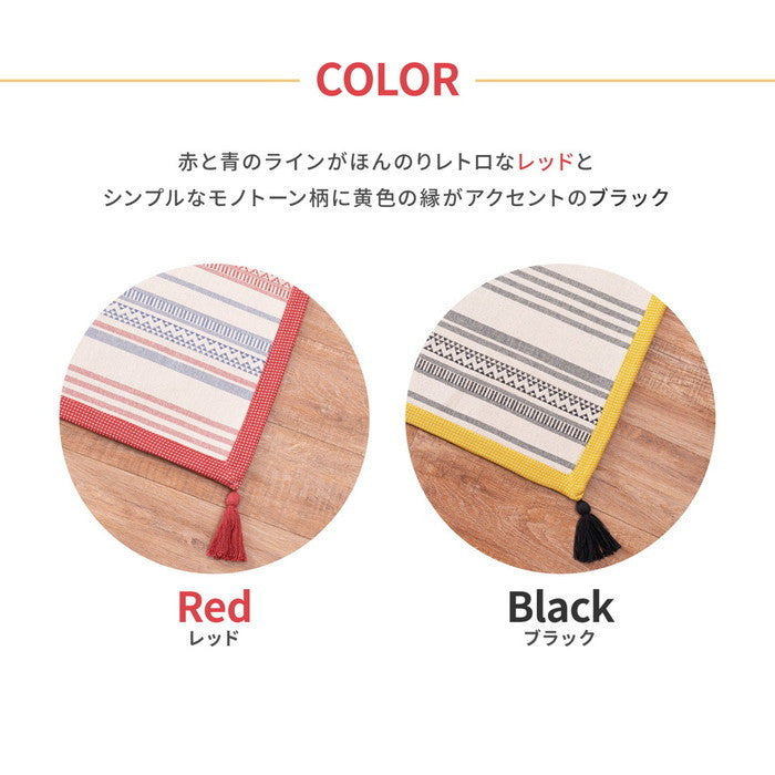 インド綿ラグ テラ 約63×170cm ふっくら 厚手 防音 ボンディング マット hig-270080551xの画像