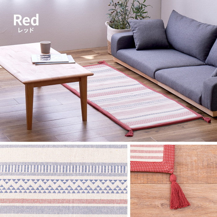 インド綿ラグ テラ 約63×170cm ふっくら 厚手 防音 ボンディング マット hig-270080551xの画像