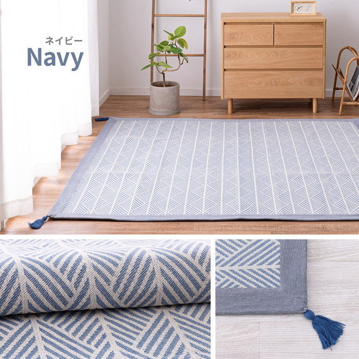 インド綿 ラグ クラック 約90×185cm 洗濯機で洗える 滑り止め hig-270080631xの画像