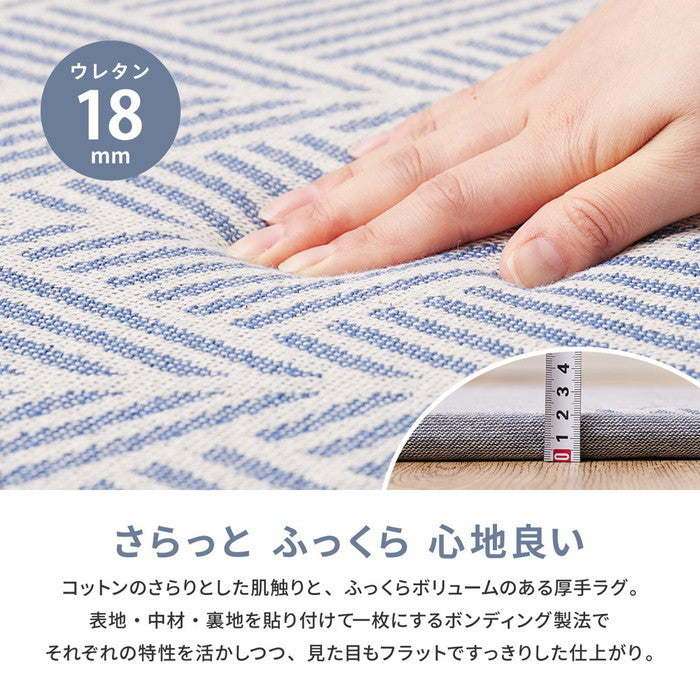 インド綿ラグ クラック 約63×170cm ふっくら 厚手 防音 ボンディング マット hig-270080651xの画像