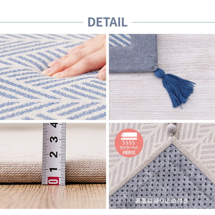 インド綿ラグ クラック 約63×170cm ふっくら 厚手 防音 ボンディング マット hig-270080651xの画像