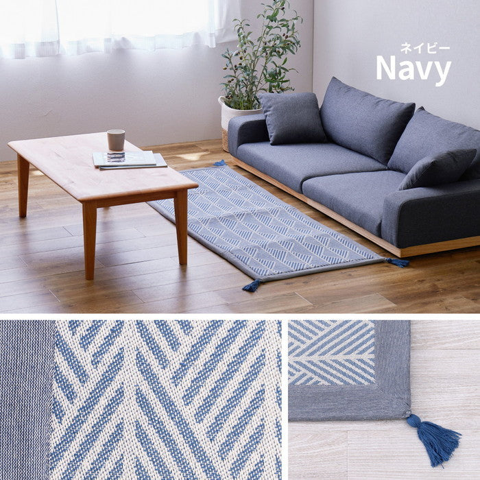 インド綿ラグ クラック 約63×170cm ふっくら 厚手 防音 ボンディング マット hig-270080651xの画像