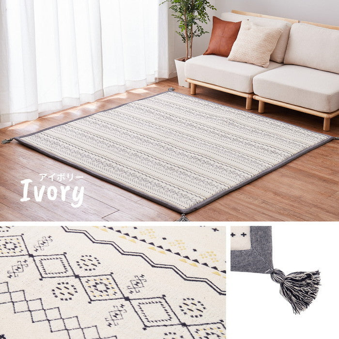 インド綿ラグ ジラル 約63×170cm ふっくら 厚手 ボンディング マット hig-270080831xの画像