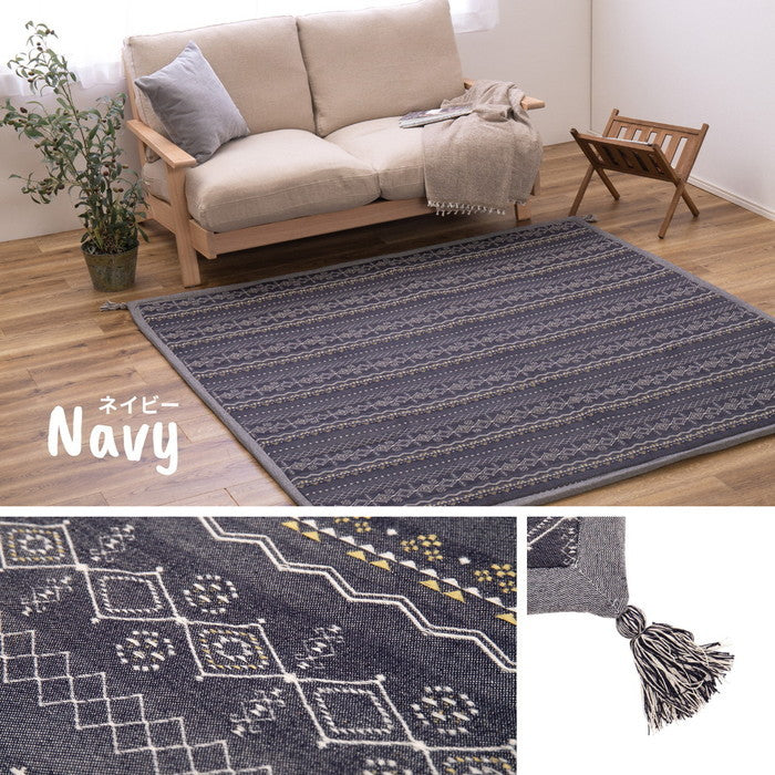 インド綿ラグ ジラル 約63×170cm ふっくら 厚手 ボンディング マット hig-270080831xの画像