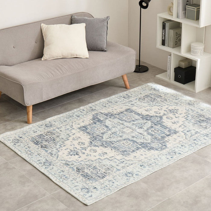 シェニールラグ シュリア ダーシャ 約130×190cm ジャガード織 オリエンタル オルテガ柄 薄手 オールシーズン hig-270092400xの画像