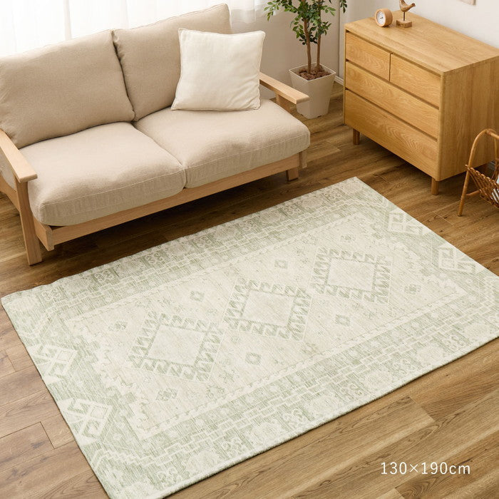 シェニールラグ シュリア ダーシャ 約130×190cm ジャガード織 オリエンタル オルテガ柄 薄手 オールシーズン hig-270092400xの画像