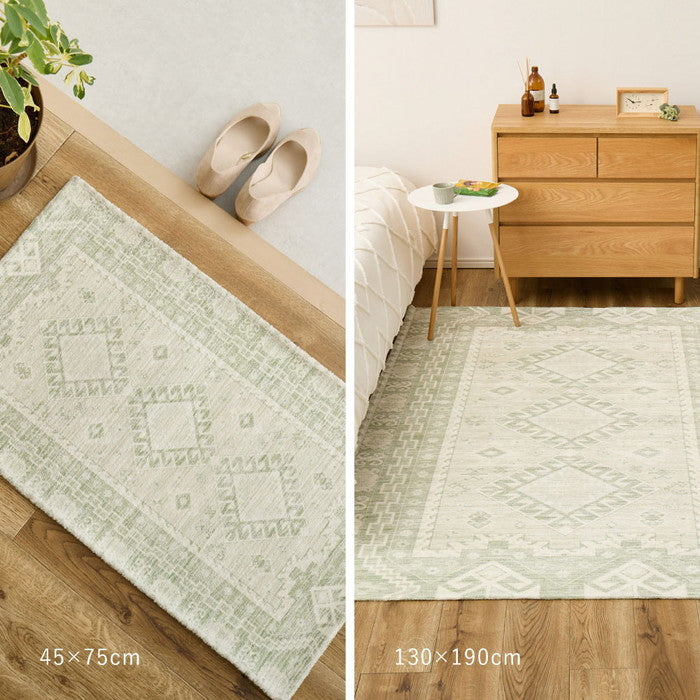 シェニールラグ シュリア ダーシャ 約130×190cm ジャガード織 オリエンタル オルテガ柄 薄手 オールシーズン hig-270092400xの画像