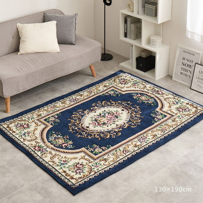 シェニールラグ ダミニ 約130×190cm ウレタン入り ふっくら 厚手 エレガント オリエンタル ジャガード織 オールシーズン hig-270092420xの画像