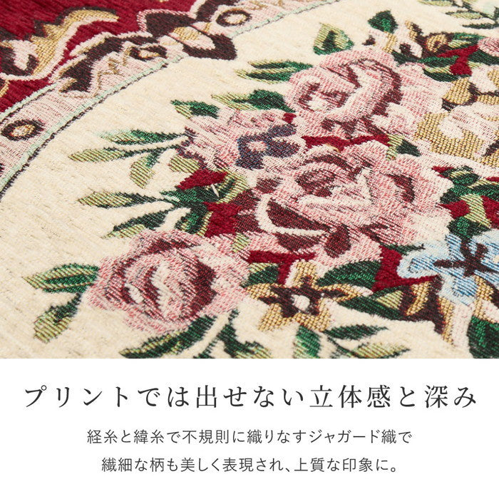 シェニールマット ダミニ 約70×120cm 玄関マット インテリアマット ウレタン入り ふっくら 厚手 室内 屋内 ジャガード織 オールシーズン hig-270092423xの画像