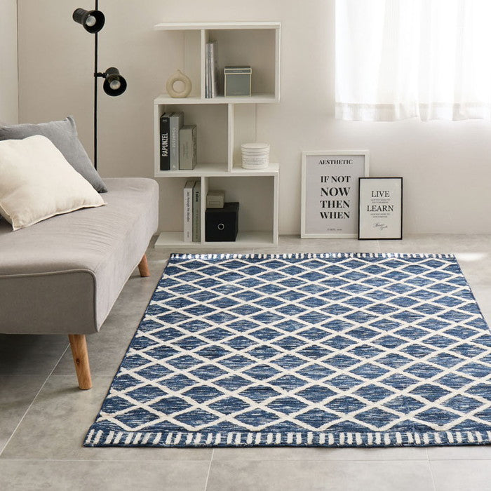 シェニールラグ アイラ 約130×190cm 薄手 北欧 モロッコ風 ジャガード織 オールシーズン hig-270092430xの画像