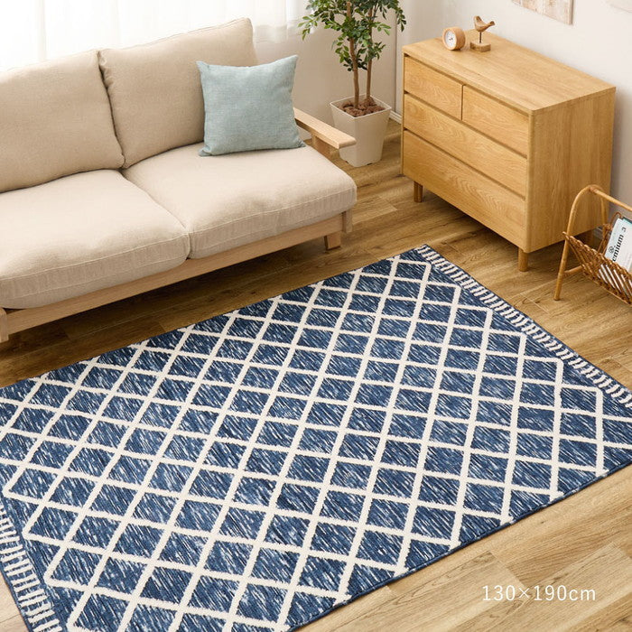 シェニールラグ アイラ 約130×190cm 薄手 北欧 モロッコ風 ジャガード織 オールシーズン hig-270092430xの画像