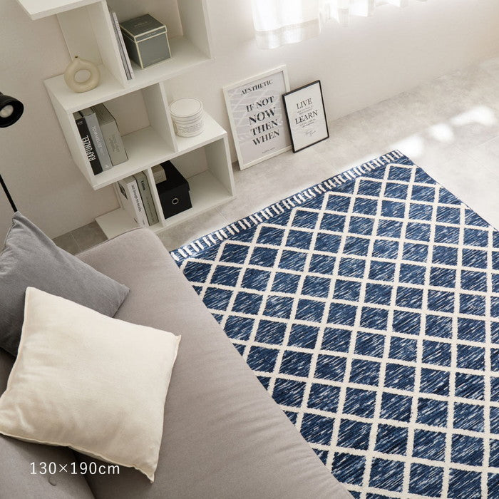 シェニールラグ アイラ 約130×190cm 薄手 北欧 モロッコ風 ジャガード織 オールシーズン hig-270092430xの画像