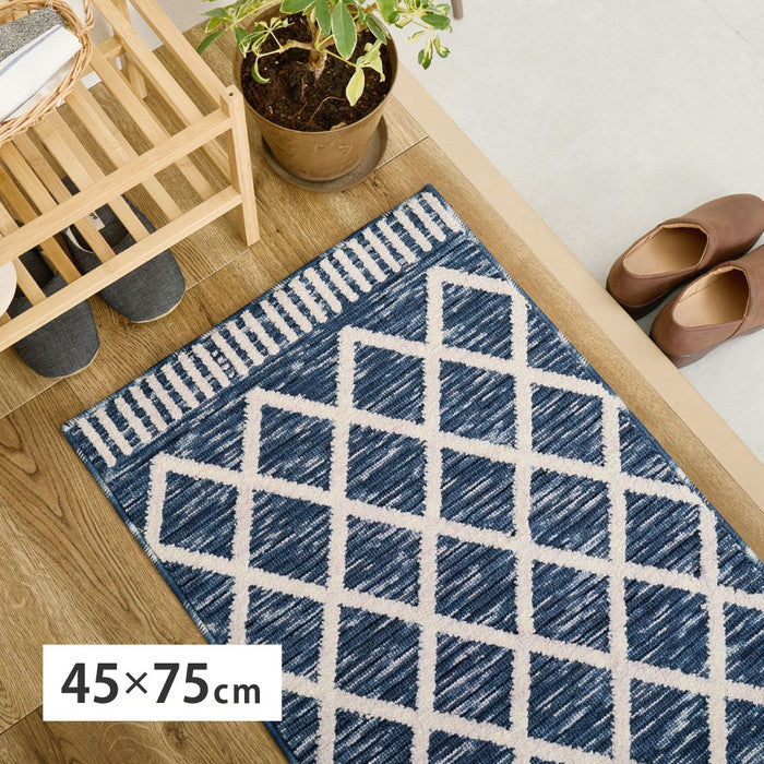 シェニールマット アイラ 約45×75cm 玄関マット インテリアマット 室内 屋内 ジャガード織 オールシーズン hig-270092431xの画像
