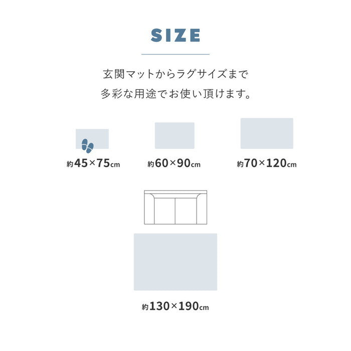 シェニールマット アイラ 約45×75cm 玄関マット インテリアマット 室内 屋内 ジャガード織 オールシーズン hig-270092431xの画像