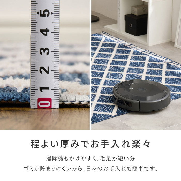 シェニールマット アイラ 約45×75cm 玄関マット インテリアマット 室内 屋内 ジャガード織 オールシーズン hig-270092431xの画像