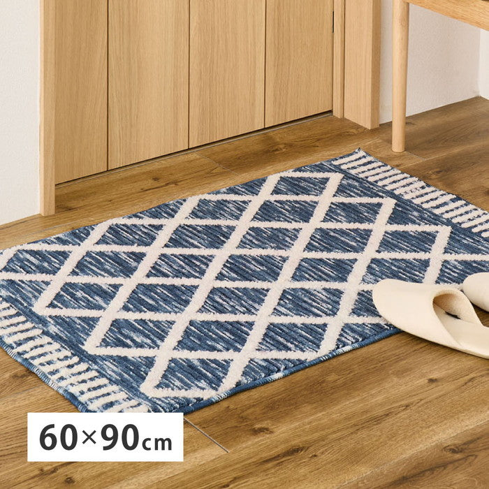 シェニールマット アイラ 約60×90cm 玄関マット インテリアマット 室内 屋内 ジャガード織 オールシーズン hig-270092432xの画像