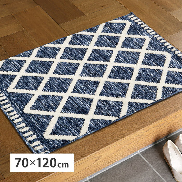 シェニールマット アイラ 約70×120cm 玄関マット インテリアマット 室内 屋内 ジャガード織 オールシーズン hig-270092433xの画像