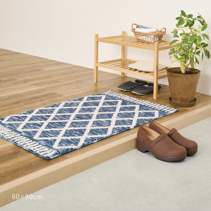 シェニールマット アイラ 約70×120cm 玄関マット インテリアマット 室内 屋内 ジャガード織 オールシーズン hig-270092433xの画像
