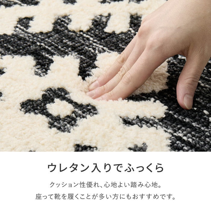 シェニールマット ダッタ 約45×75cm 玄関マット インテリアマット ウレタン入り ふっくら 厚手 室内 屋内 ジャガード織 オールシーズン hig-270092441xの画像