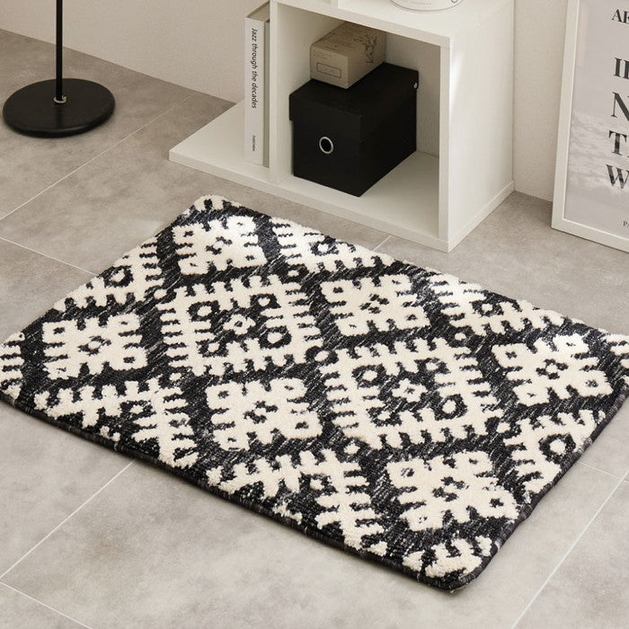 シェニールマット ダッタ 約60×90cm 玄関マット インテリアマット ウレタン入り ふっくら 厚手 室内 屋内 ジャガード織 オールシーズン hig-270092442xの画像