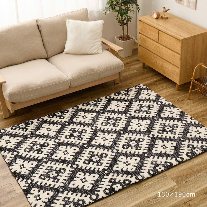 シェニールマット ダッタ 約60×90cm 玄関マット インテリアマット ウレタン入り ふっくら 厚手 室内 屋内 ジャガード織 オールシーズン hig-270092442xの画像