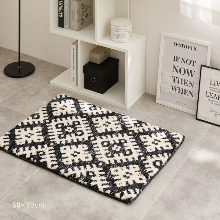 シェニールマット ダッタ 約70×120cm 玄関マット インテリアマット ウレタン入り ふっくら 厚手 室内 屋内 ジャガード織 オールシーズン hig-270092443xの画像