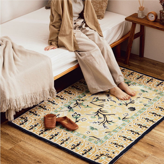 ウールラグ ポタリー 約130×190cm ラグマット カーペット タフトマット タフティングマット 羊毛 手作り hig-270096402xの画像