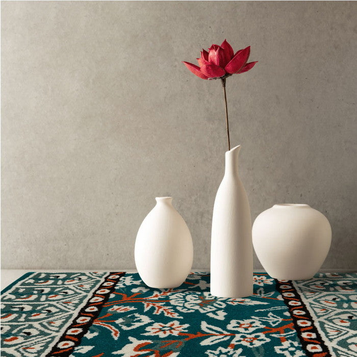 ウールラグ ポタリー 約130×190cm ラグマット カーペット タフトマット タフティングマット 羊毛 手作り hig-270096402xの画像