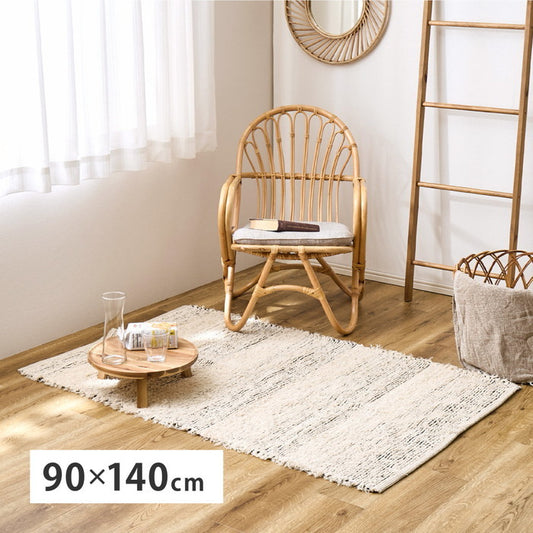 インド綿 ラグ マット チンディ 約90×140cm 裂き織 コットン 手洗い hig-270097702xの画像