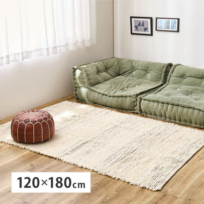 インド綿 ラグ マット チンディ 約120×180cm 裂き織 コットン 手洗い hig-270097703xの画像