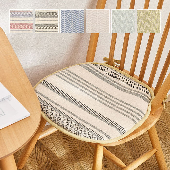 インド綿 馬蹄クッション テラ クラック アルト 約43×41cm 綿100％ バテイクッション シートクッション 座布団 ウレタン ふっくら hig-270100200xの画像