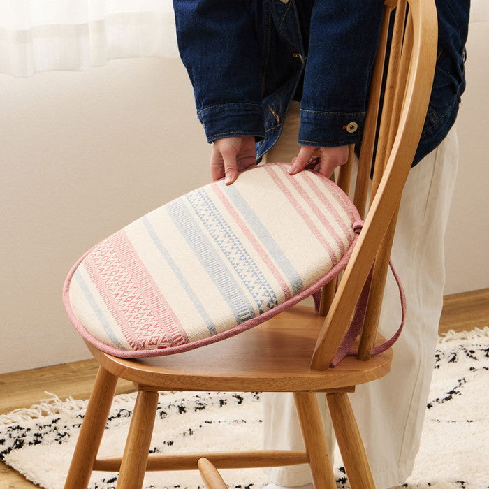 インド綿 馬蹄クッション テラ クラック アルト 約43×41cm 綿100％ バテイクッション シートクッション 座布団 ウレタン ふっくら hig-270100200xの画像