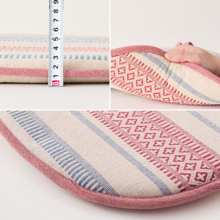 インド綿 馬蹄クッション テラ クラック アルト 約43×41cm 綿100％ バテイクッション シートクッション 座布団 ウレタン ふっくら hig-270100200xの画像