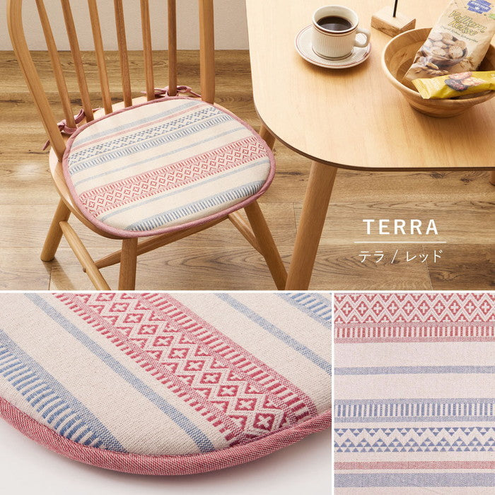 インド綿 馬蹄クッション テラ クラック アルト 約43×41cm 綿100％ バテイクッション シートクッション 座布団 ウレタン ふっくら hig-270100200xの画像