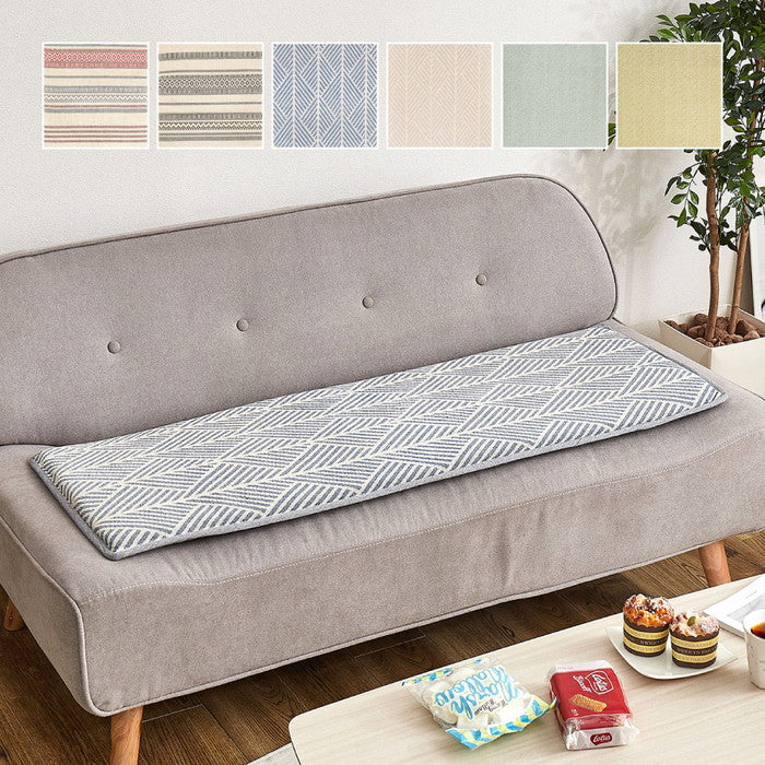 インド綿 ベンチクッション テラ クラック アルト 約43×120cm 綿100％ ロングクッション シートクッション 座布団 ウレタン ふっくら hig-270100210xの画像