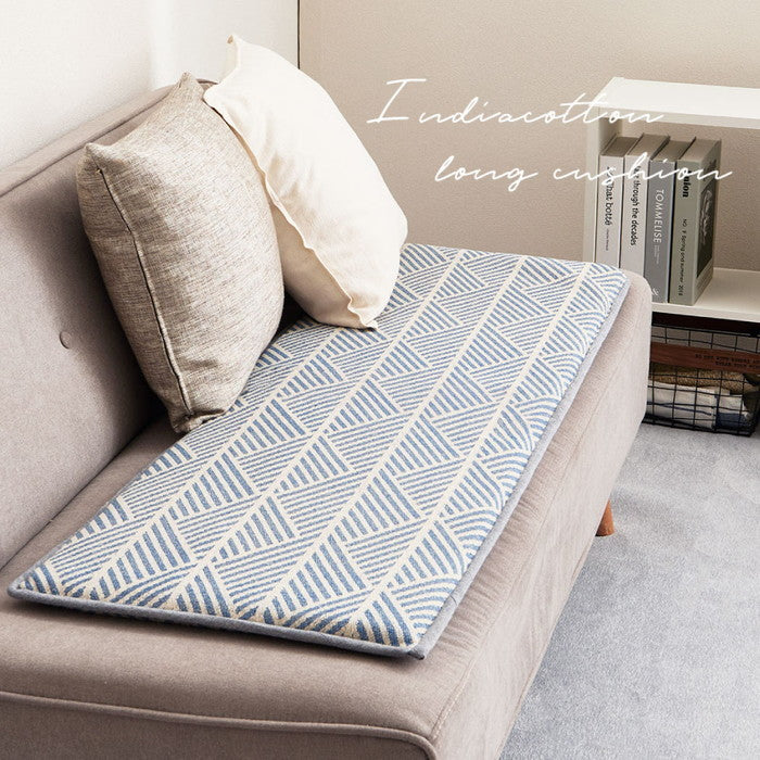 インド綿 ベンチクッション テラ クラック アルト 約43×120cm 綿100％ ロングクッション シートクッション 座布団 ウレタン ふっくら hig-270100210xの画像