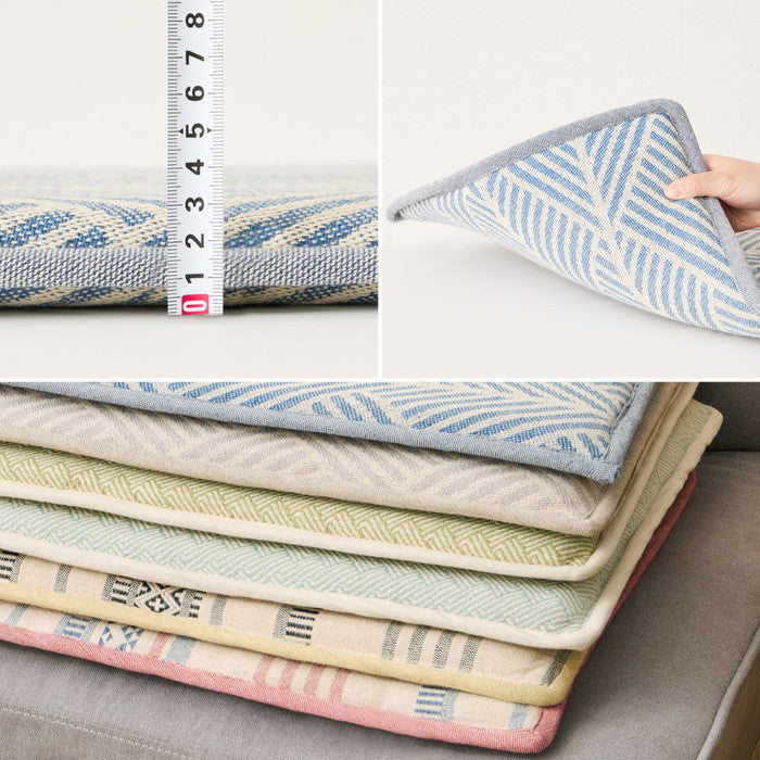 インド綿 ベンチクッション テラ クラック アルト 約43×120cm 綿100％ ロングクッション シートクッション 座布団 ウレタン ふっくら hig-270100210xの画像