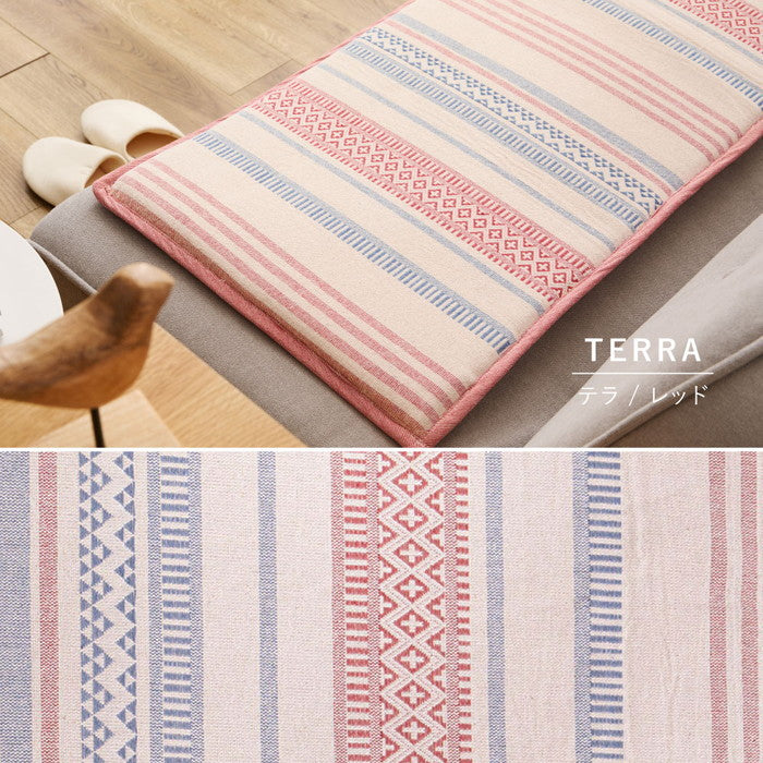 インド綿 ベンチクッション テラ クラック アルト 約43×120cm 綿100％ ロングクッション シートクッション 座布団 ウレタン ふっくら hig-270100210xの画像