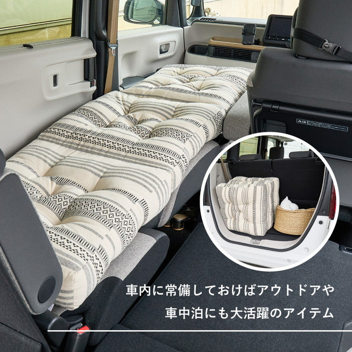 インド綿 3つ折り ごろ寝クッション テラ クラック 約50×150cm 綿100％ ごろ寝マット ロングクッション ふっくら hig-270100220xの画像