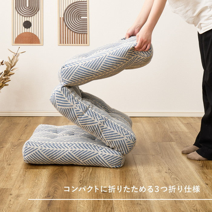 インド綿 3つ折り ごろ寝クッション テラ クラック 約50×150cm 綿100％ ごろ寝マット ロングクッション ふっくら hig-270100220xの画像