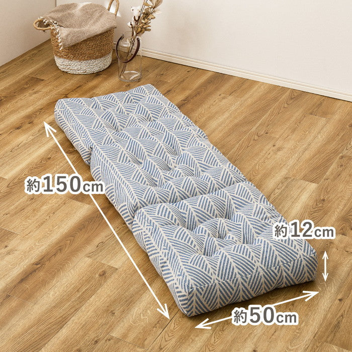 インド綿 3つ折り ごろ寝クッション テラ クラック 約50×150cm 綿100％ ごろ寝マット ロングクッション ふっくら hig-270100220xの画像