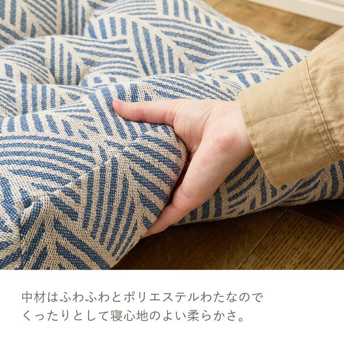 インド綿 3つ折り ごろ寝クッション テラ クラック 約50×150cm 綿100％ ごろ寝マット ロングクッション ふっくら hig-270100220xの画像