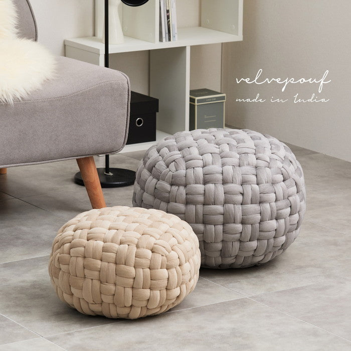 クッション スツール ベルベット プフ 約50cm Lサイズ オットマン 丸クッション hig-270100900xの画像