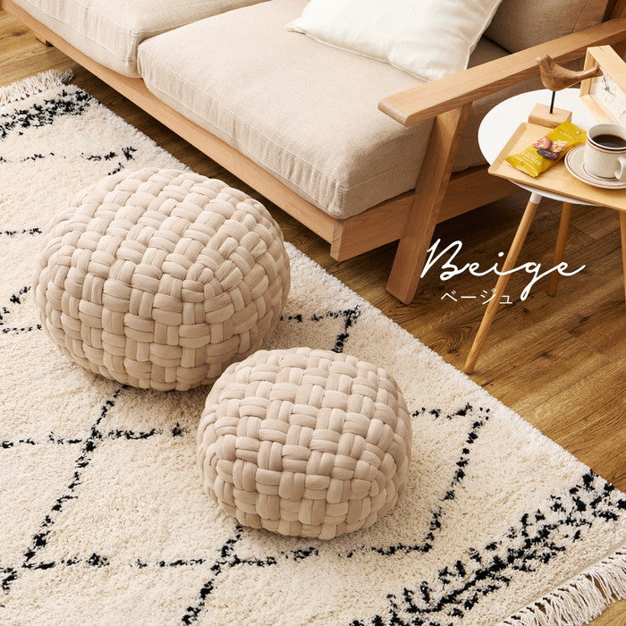 クッション スツール ベルベット プフ 約50cm Lサイズ オットマン 丸クッション hig-270100900xの画像