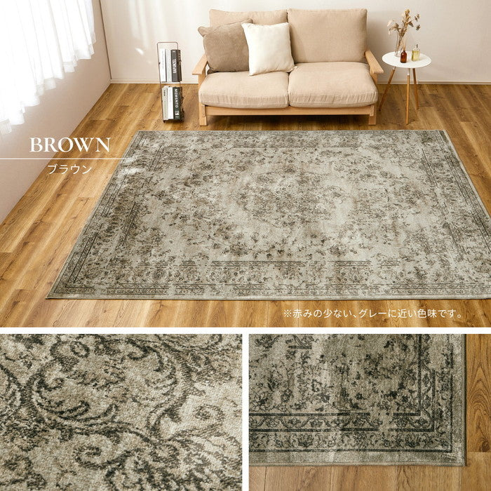 ベルギー製 モケットラグ ロイヤルパレス ビオレッタ 約135×195cm モケット織 アンティーク ヴィンテージ オールシーズン hig-270606100xの画像