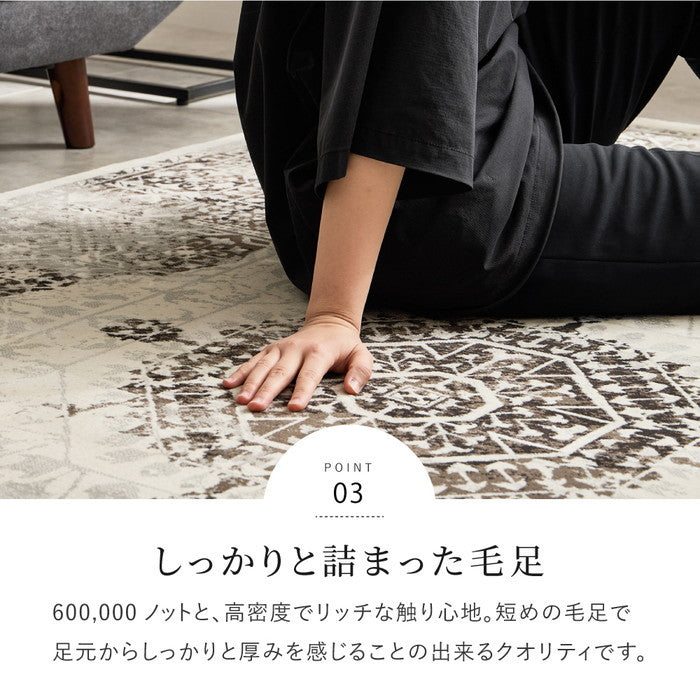 ウィルトンラグ ガーランド 約200×250cm 長方形 エジプト製 オリエンタル シック ホットカーペット対応 床暖房対応 hig-270608302xの画像