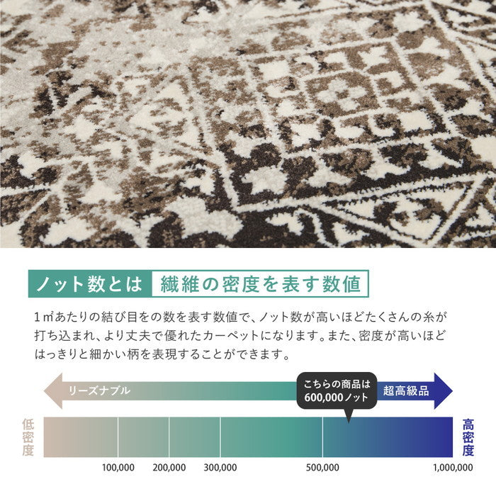 ウィルトンラグ ガーランド 約200×250cm 長方形 エジプト製 オリエンタル シック ホットカーペット対応 床暖房対応 hig-270608302xの画像