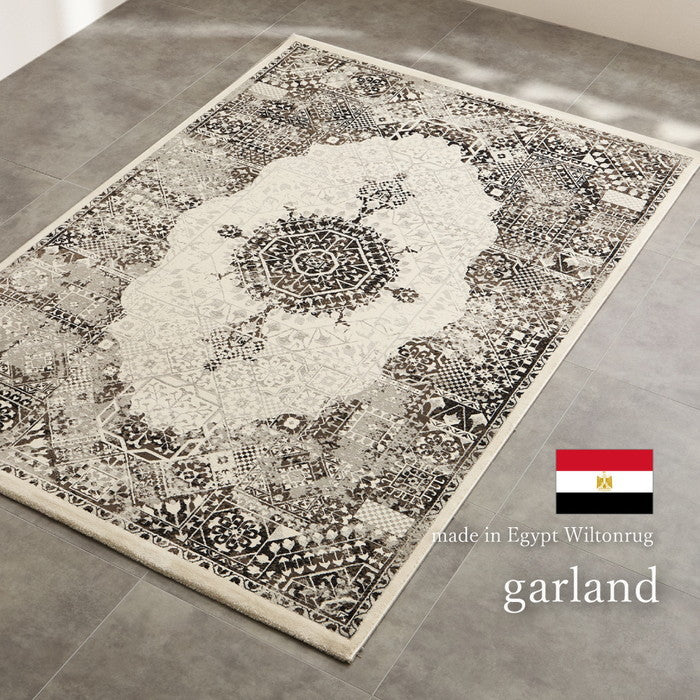 ウィルトンラグ ガーランド 約230×330cm 長方形 エジプト製 オリエンタル シック ホットカーペット対応 床暖房対応 hig-270608303xの画像