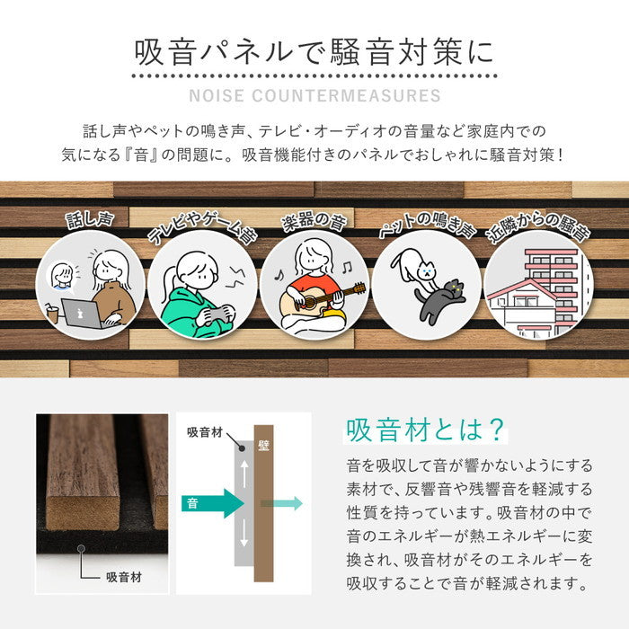 【6枚セット】 吸音パネル IPANELLA イパネッラ 約80×30cm 壁パネル ウォールパネル ウッドパネル 騒音対策 賃貸 DIY おしゃれ hig-270611000xの画像