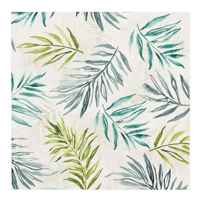 プリントラグ モコラグ ラハイナ 約190×190cm 手洗いできる リーフ柄 ボタニカル柄 オールシーズン hig-270615200xの画像